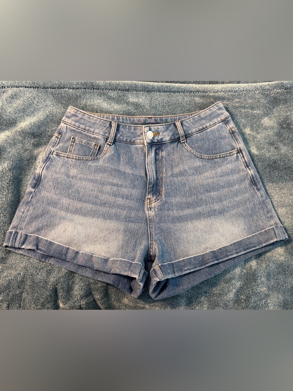 Halara Light Blue High-Rise Denim Shorts